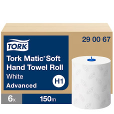 290067 - H1 - Tork Matic® jemné papierové utierky na ruky 2-vr, 150 m, 600 útržkov, celulóza+recykel biela, cena za balenie 6 ks