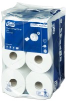 472193 - T9 - Tork SmartOne® Mini  toaletný papier v kotúči  2-vr, 111,6 m a 620 útržkov, celulóza +recykel biely, cena za balenie 12 ks